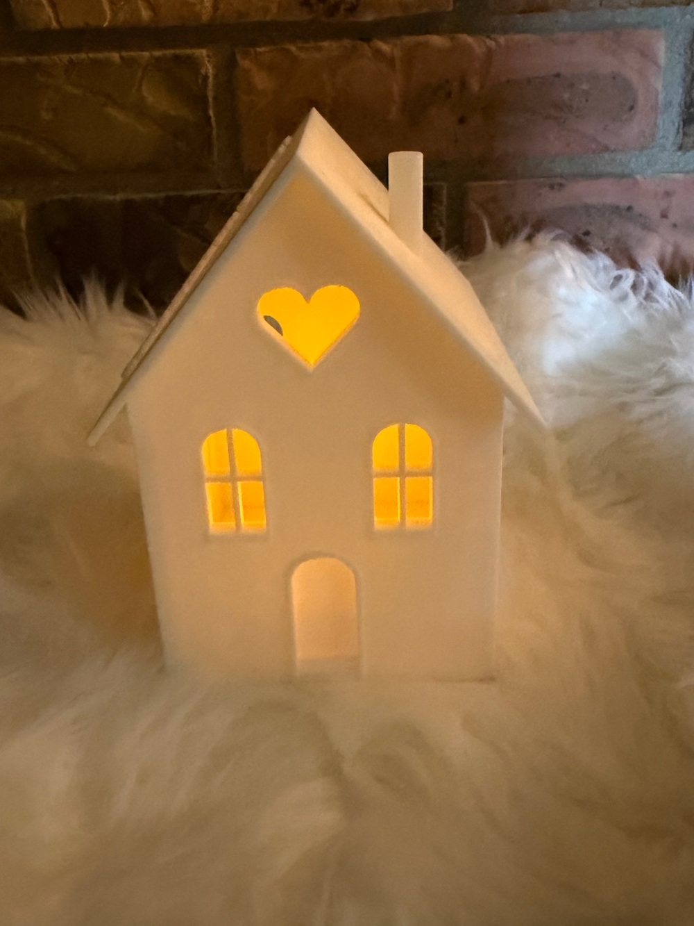 Hand Crafted 3D Printed White House LED Votive Holder NWOT